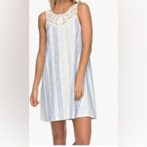 Roxy Azure Striped Crochet Dress